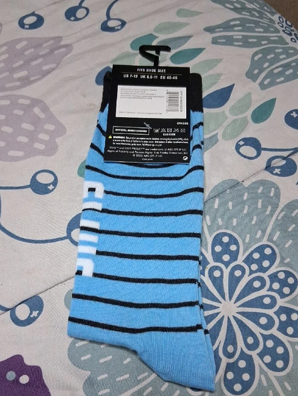 Stance Black Socks with Pink & Mint Car Motif - Elvis Signature